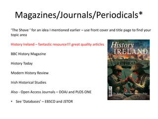 History rsr from the idea to sources history teachers of ireland ...