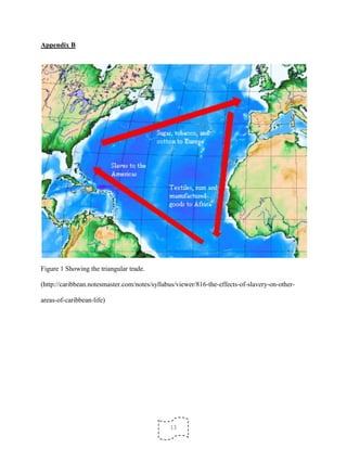 13
Appendix B
Figure 1 Showing the triangular trade.
(http://caribbean.notesmaster.com/notes/syllabus/viewer/816-the-effects-of-slavery-on-other-
areas-of-caribbean-life)
 