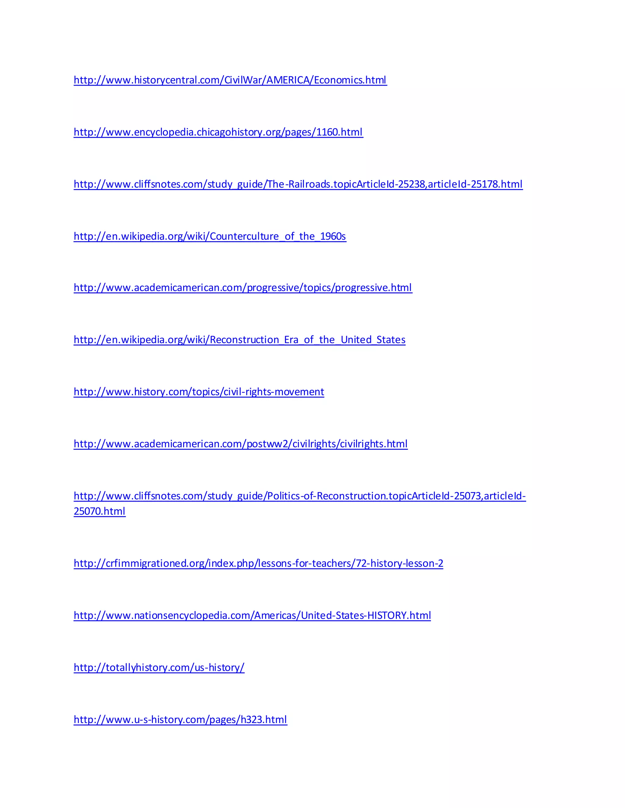 History sites | DOCX