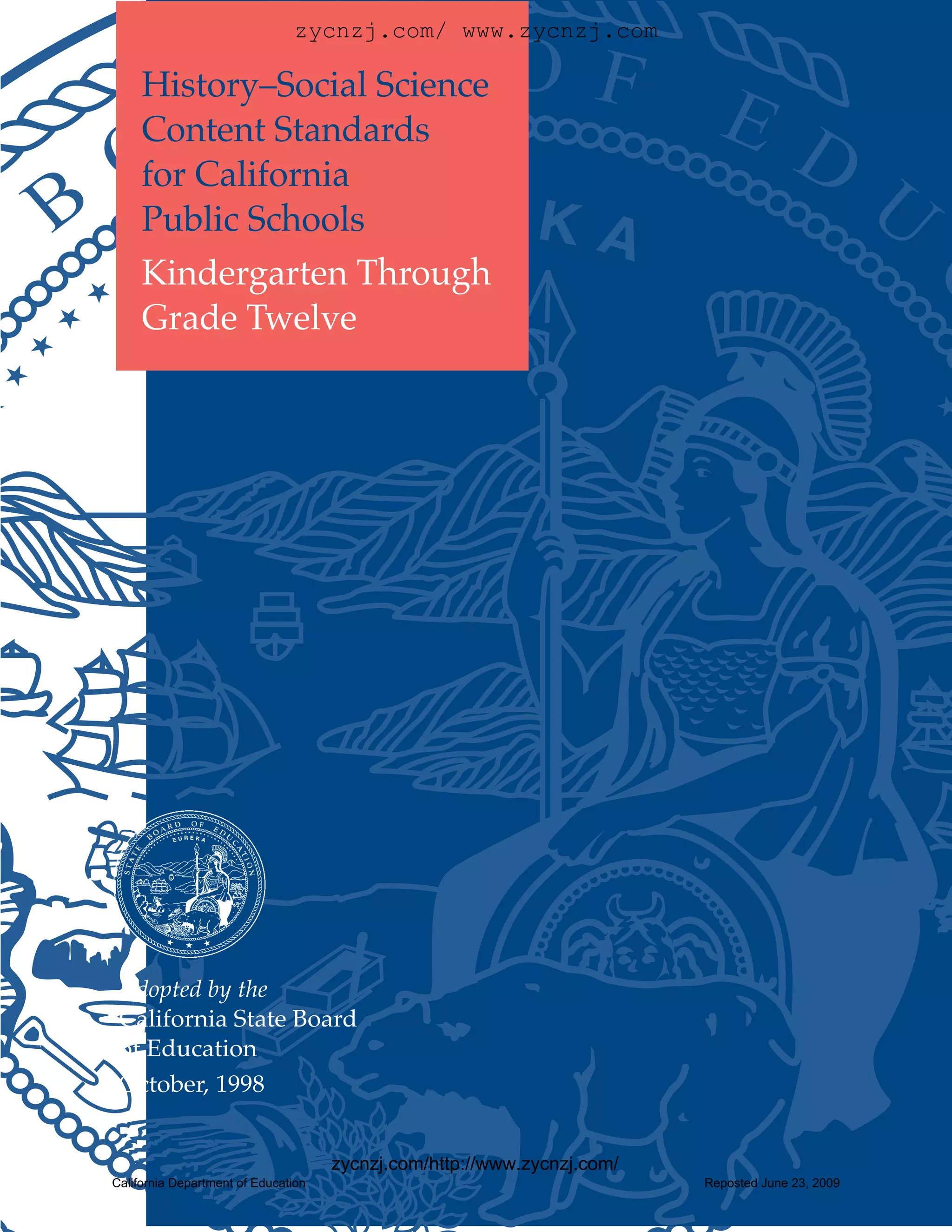 History social science content standards content standards ca pdf