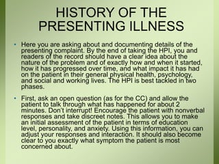 History Taking History Of Physical Examination