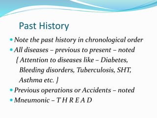History taking - For Surgical patients