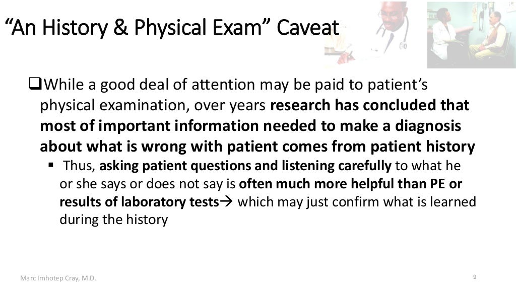History Taking and Physical Examination An Overview