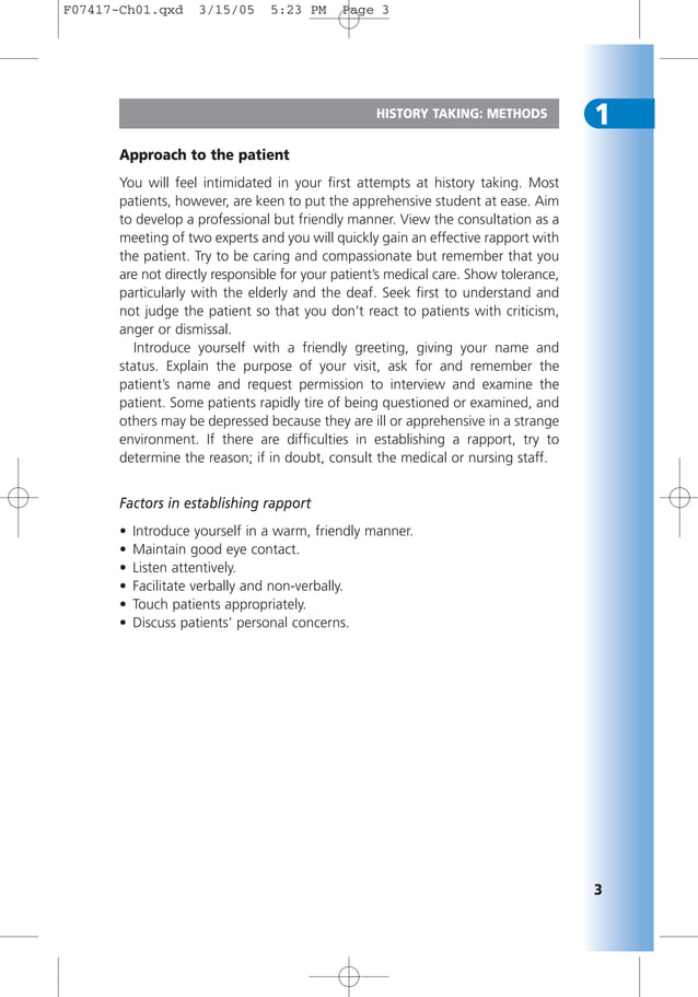 History Taking Checklist.pdf History Taking (Checklist) - Elsevier Health | PDF