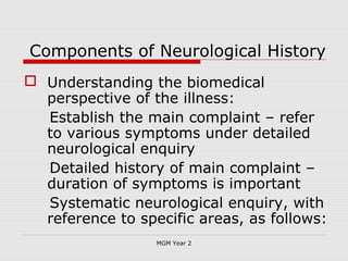 History Taking In Neurology 2012