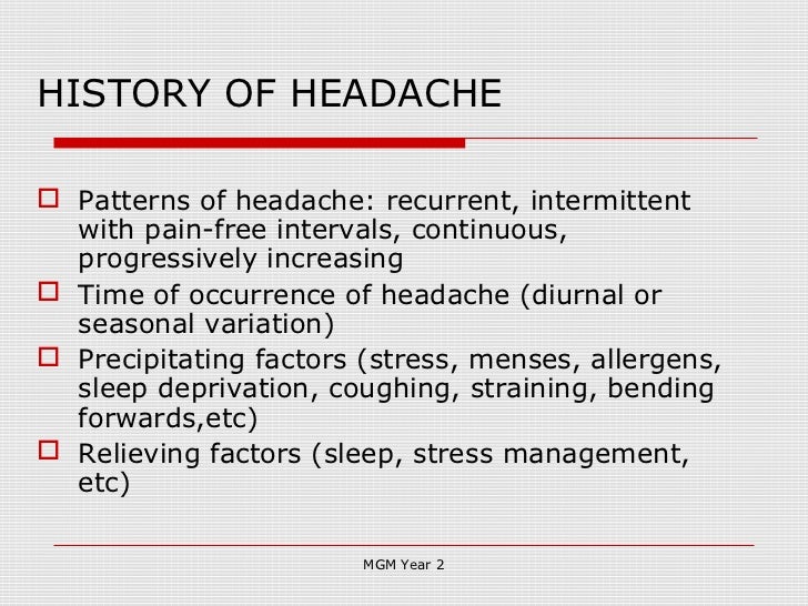 History taking in neurology 2012