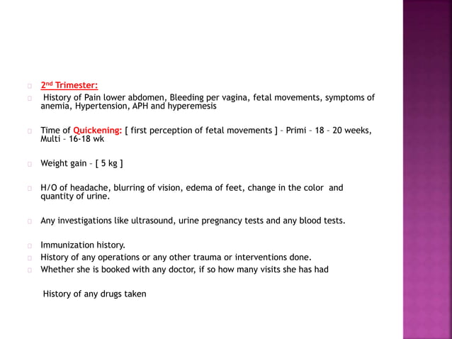 History taking in obstetrics & Gynecology | PPTX