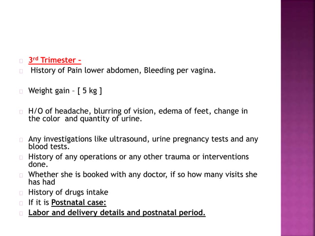 History taking in obstetrics & Gynecology | PPTX