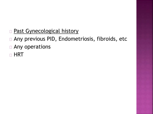 History taking in obstetrics & Gynecology | PPTX