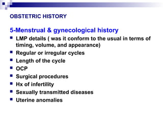History Taking in OBGYN.ppt12rtgu886trrtt | PPT