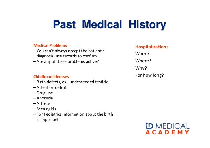sample patient histories
