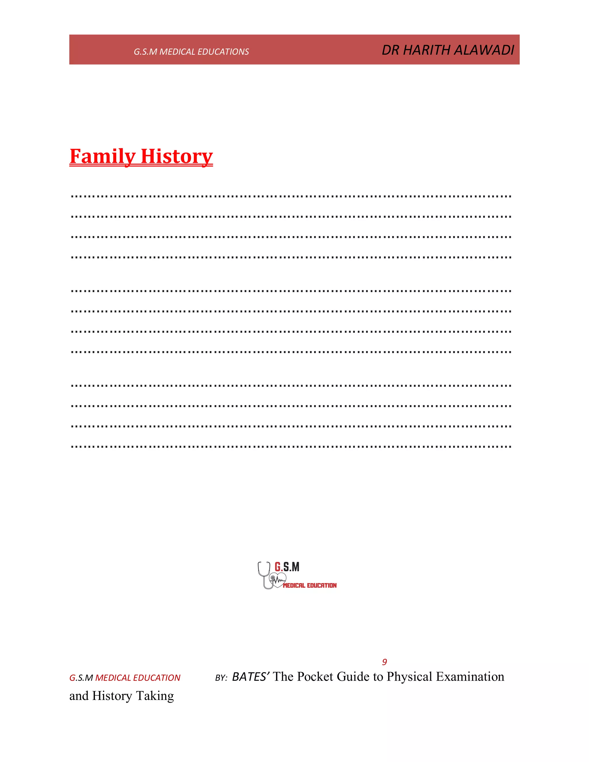History taking template | PDF
