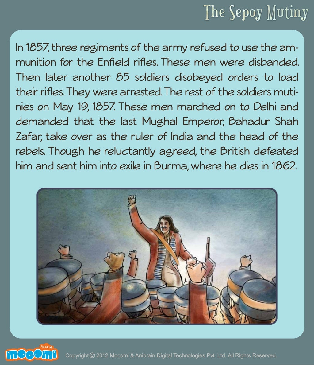 Sepoy Mutiny Revolt of 1857 in India History