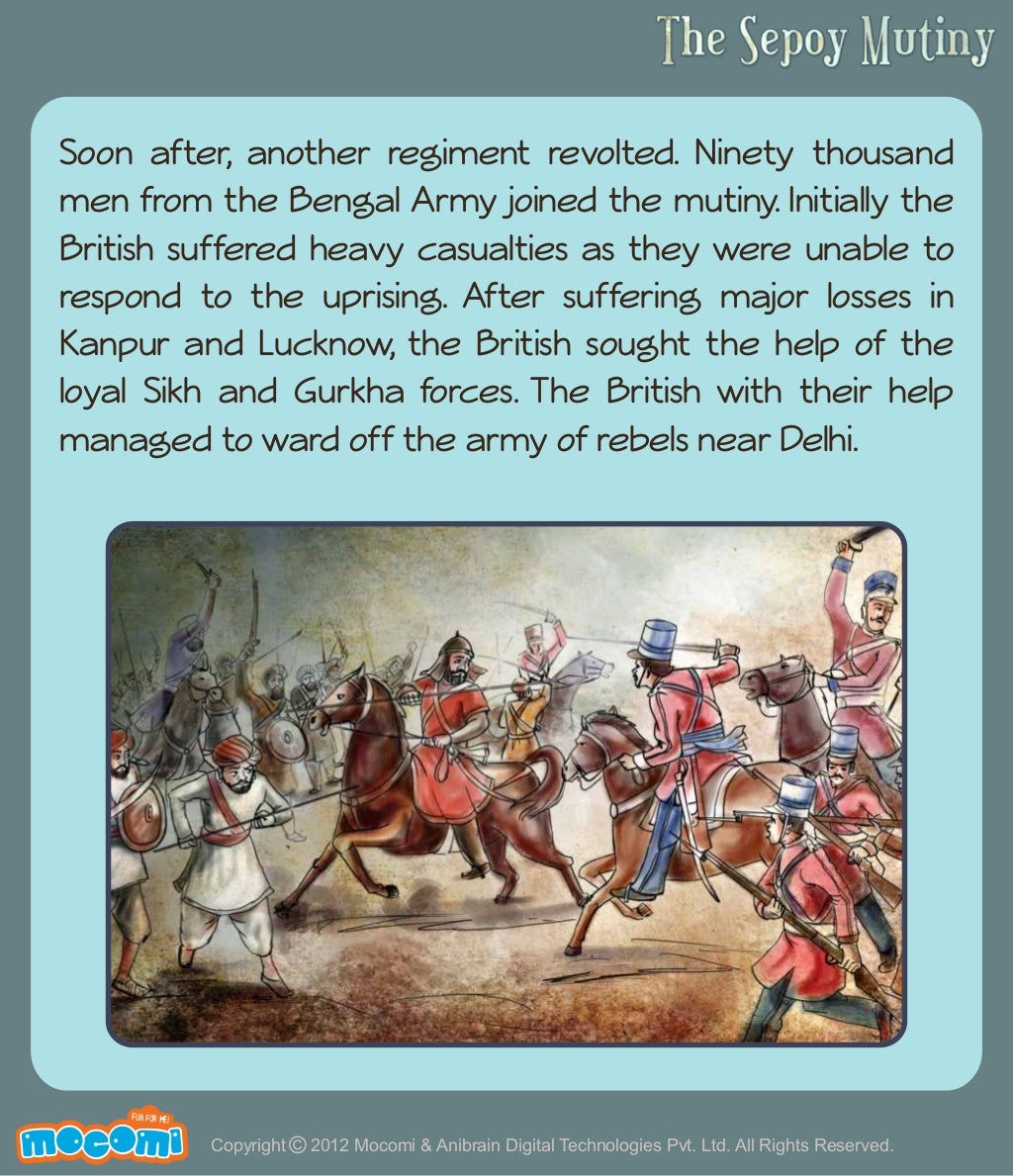 Sepoy Mutiny Revolt of 1857 in India History