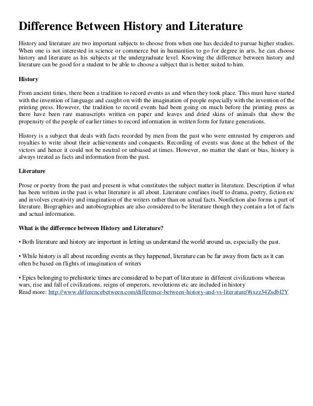 what is the role of history in literature