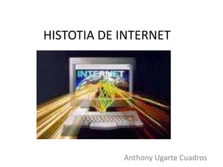 HISTOTIA DE INTERNET Anthony Ugarte Cuadros 