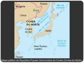 Mapa político da República Popular Democrática da Coréia (Coréia do Norte).
 