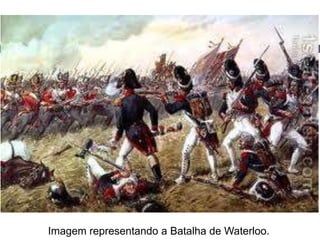 Imagem representando a Batalha de Waterloo.
 
