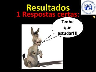 Resultados
https://www.youtube.com/watch?v=AInODW3
FR_8
1 Respostas certas:
Tenho
que
estudar!!!
 