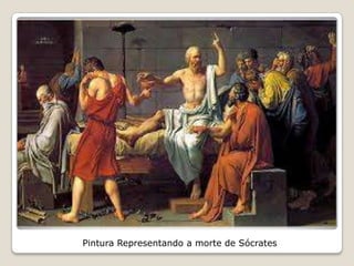 Pintura Representando a morte de Sócrates
 