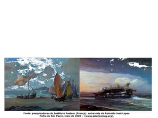 Fonte: pesquisadores do Instituto Pasteur (França) entrevista de Reinaldo José Lopes
             Folha de São Paulo, maio de 2005 - (www.sciencemag.org),
 