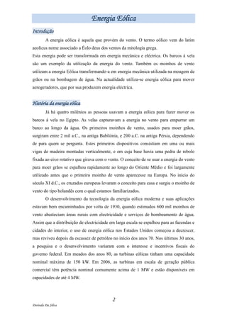 História Da Energia Eólica