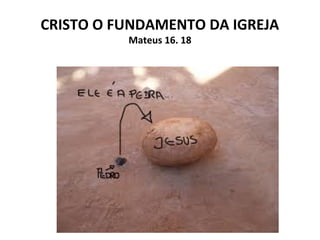 CRISTO O FUNDAMENTO DA IGREJA
Mateus 16. 18

 