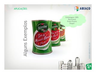 APLICAÇÕES


                         Embalagem 100%
                            Reciclável



       Alguns Exemplos
                           Prato Pronto
                              Shape!
 
