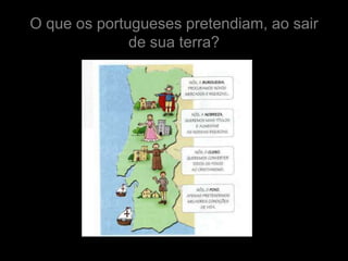 O que os portugueses pretendiam, ao sair
              de sua terra?
 