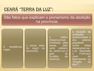 CEARÁ “TERRA DA LUZ”:
 