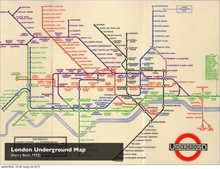 London Underground Map
       (Harry Beck, 1933)

sexta-feira, 16 de março de 2012
 
