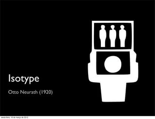 Isotype
        Otto Neurath (1920)



sexta-feira, 16 de março de 2012
 