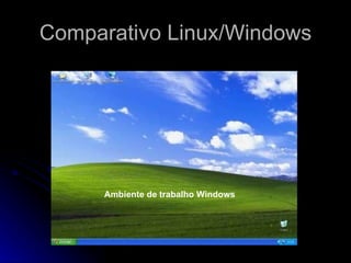 Comparativo Linux/Windows Ambiente de trabalho Windows   