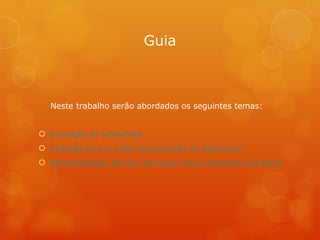 Guia Neste trabalho serão abordados os seguintes temas: Evolução do telemóvel; Exibição de um vídeo da evolução do telemóvel; Demonstração do tom de toque mais conhecido nos tempos actuais. 