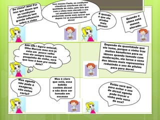 Mas é claro
que está, essa
bebida
contém álcool
e não deve ser
tomada em
excesso
 