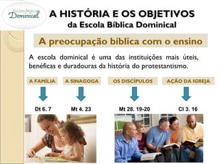 História e os objetivos da escola bíblica dominical
