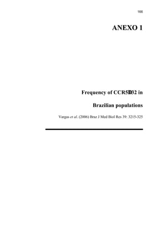 166
AANNEEXXOO 11
Frequency of CCR5∆32 in
Brazilian populations
Vargas et al. (2006) Braz J Med Biol Res 39: 3215-325
 
