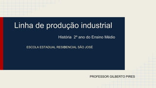 Linha de produção industrial
História 2º ano do Ensino Médio
PROFESSOR GILBERTO PIRES
ESCOLA ESTADUAL RESIDENCIAL SÃO JOSÉ
 