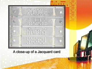 A close-up of a Jacquard card
 