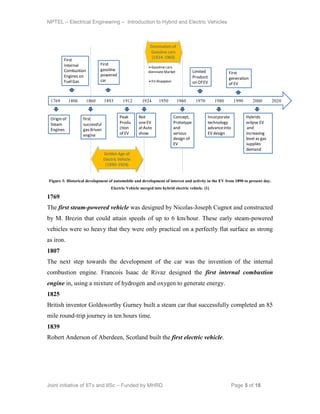 History and development of Electric vehicles and basics | PDF