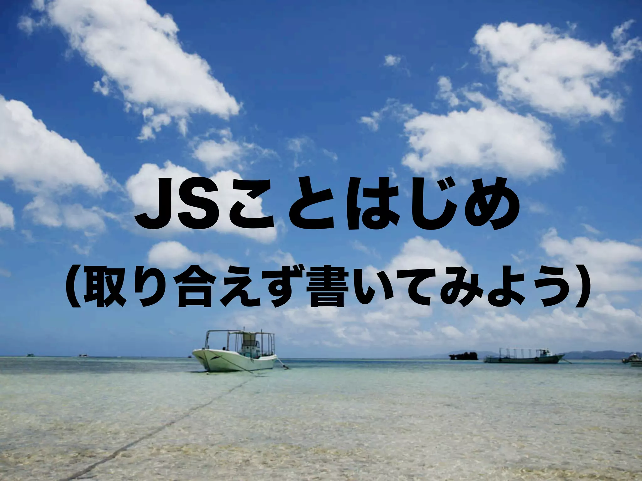 JSことはじめ
（取り合えず書いてみよう）
 