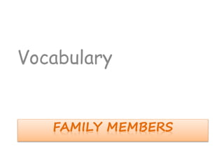 Vocabulary
 
