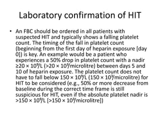 Heparin induced thrombocytopenia hit | PPTX
