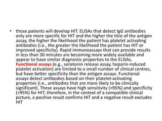 Heparin induced thrombocytopenia hit | PPTX