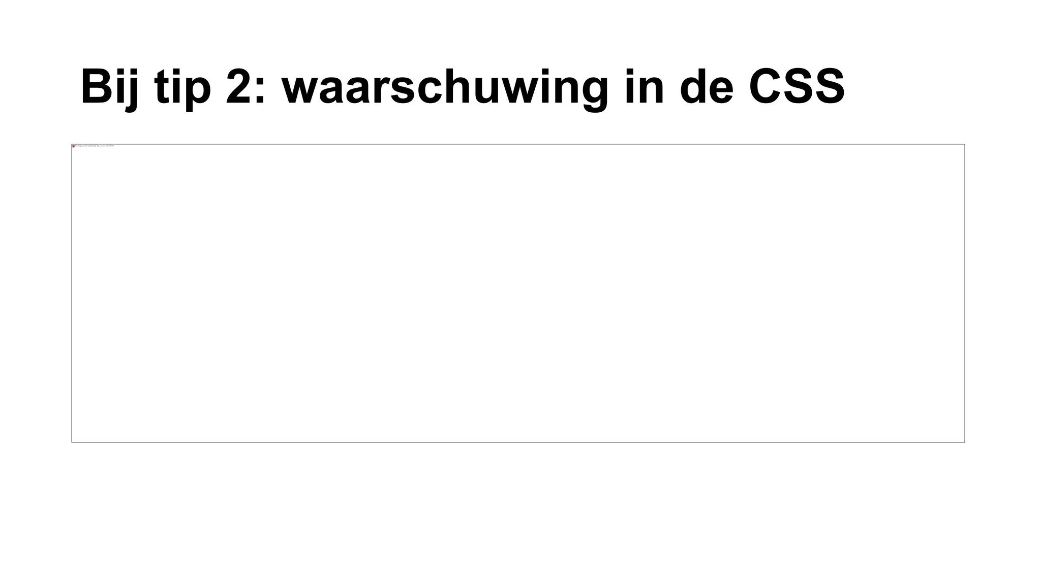 Bij tip 2: waarschuwing in de CSS
 
