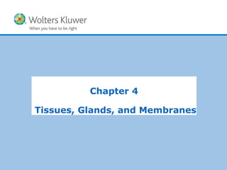 Copyright © 2015 Wolters Kluwer Health | Lippincott Williams & Wilkins
Chapter 4
Tissues, Glands, and Membranes
 