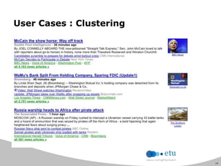 14
User Cases : Clustering
 