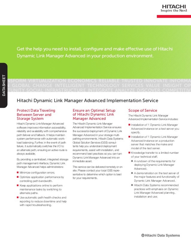 Hitachi Dynamic Link Manager Advanced Implementation Service