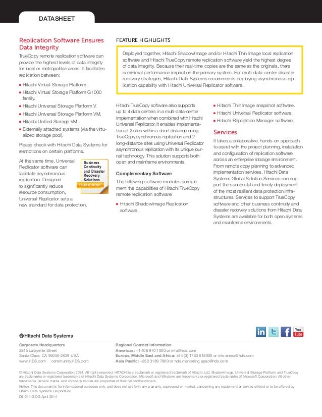 Hitachi Truecopy Remote Replication Software For Hitachi Enterprise S