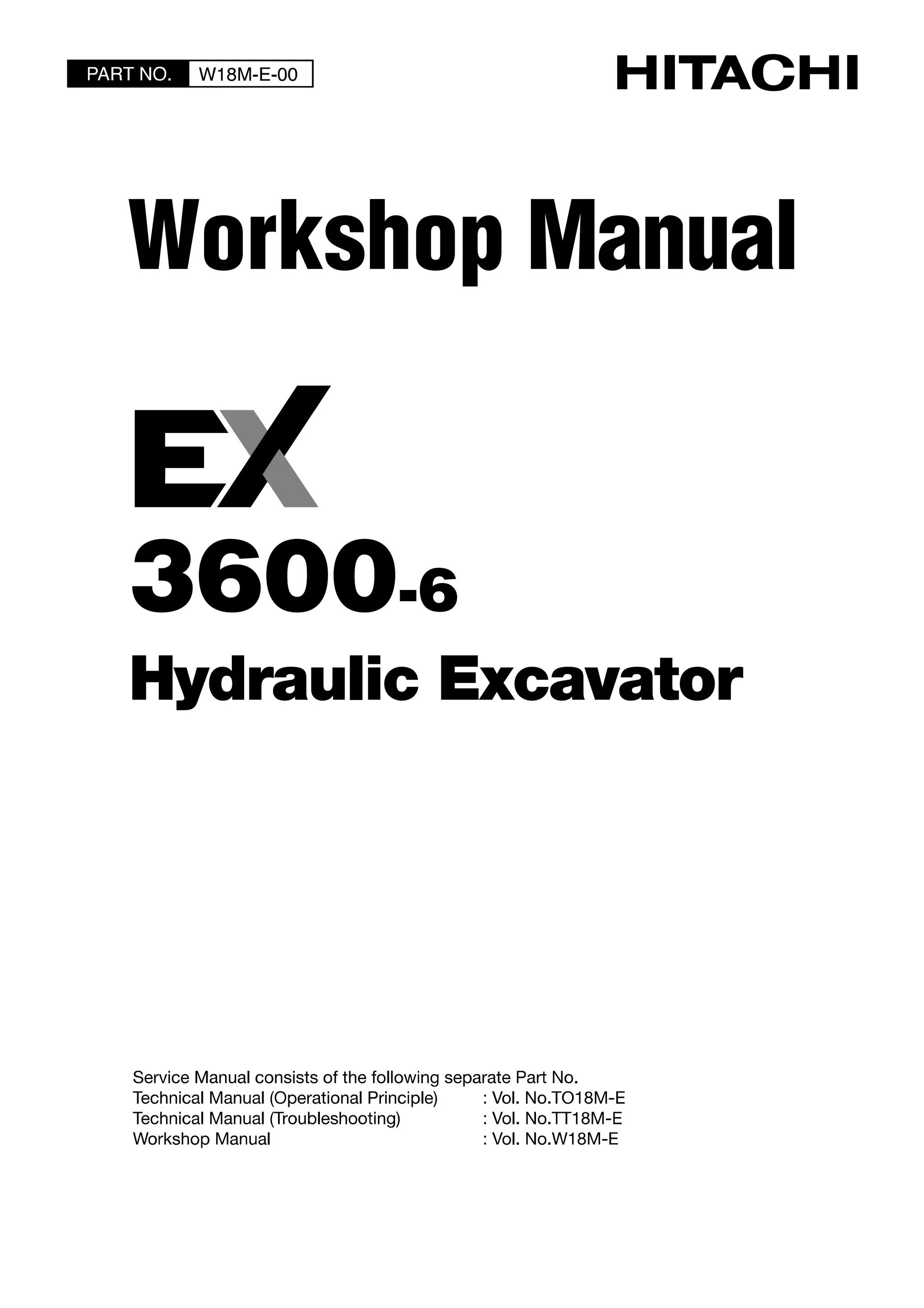 メンテナンス EX Hitachi ex3600 6 hydraulic excavator service repair manual | PDF